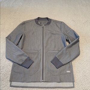 Figs Bellery Scrub Jacket Women's Graphite Gray Full Zip Size XS